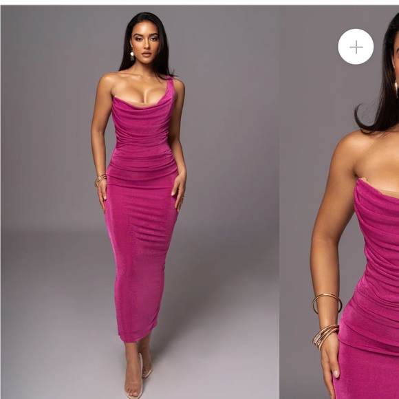 JLUXLABEL Dresses & Skirts - BERRY SLINKY KRISHNA ONE SHOULDER MAXI DRESS JLuxlabel